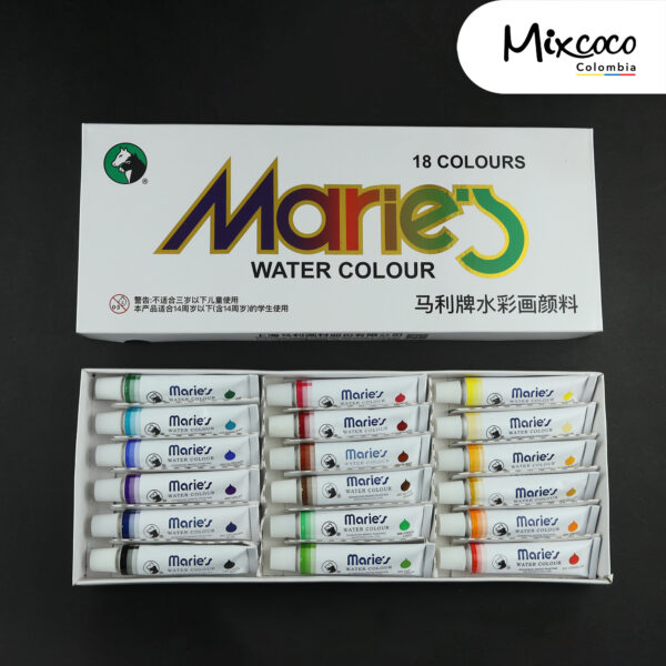 Caja Acuarelas Grande x18 Marie´s