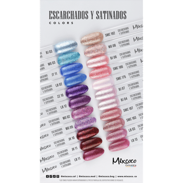 ESMALTE MIXCOCO ESCARCHADO Y SATINADO 7.5ml Semipermanente Nueva Presentación - Image 2