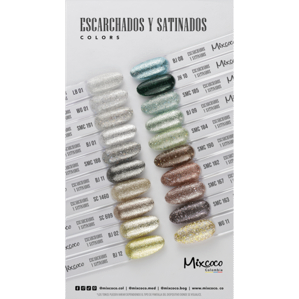 ESMALTE MIXCOCO ESCARCHADO Y SATINADO 7.5ml Semipermanente Nueva Presentación - Image 3
