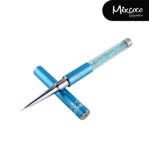 Pincel Liner Profesional 5mm Mango Azul con Cristales Y Tapa