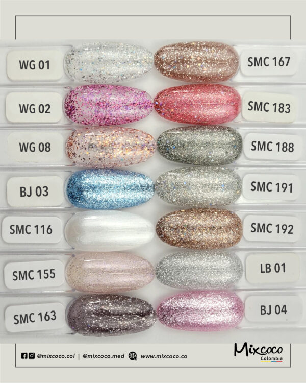 ESMALTE MIXCOCO ESCARCHADO Y SATINADO 15ml Semipermanente - Image 2